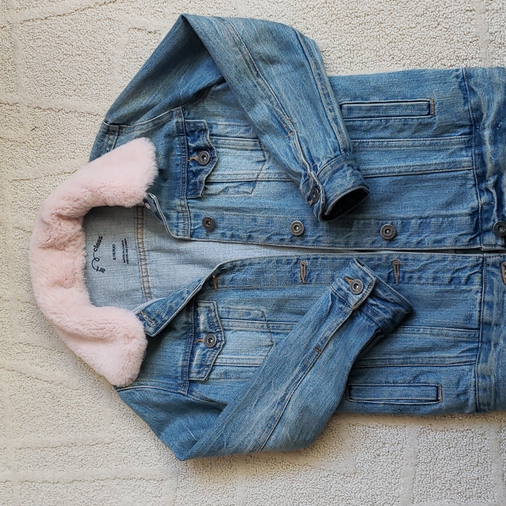 Art Class faux collar jean jacket